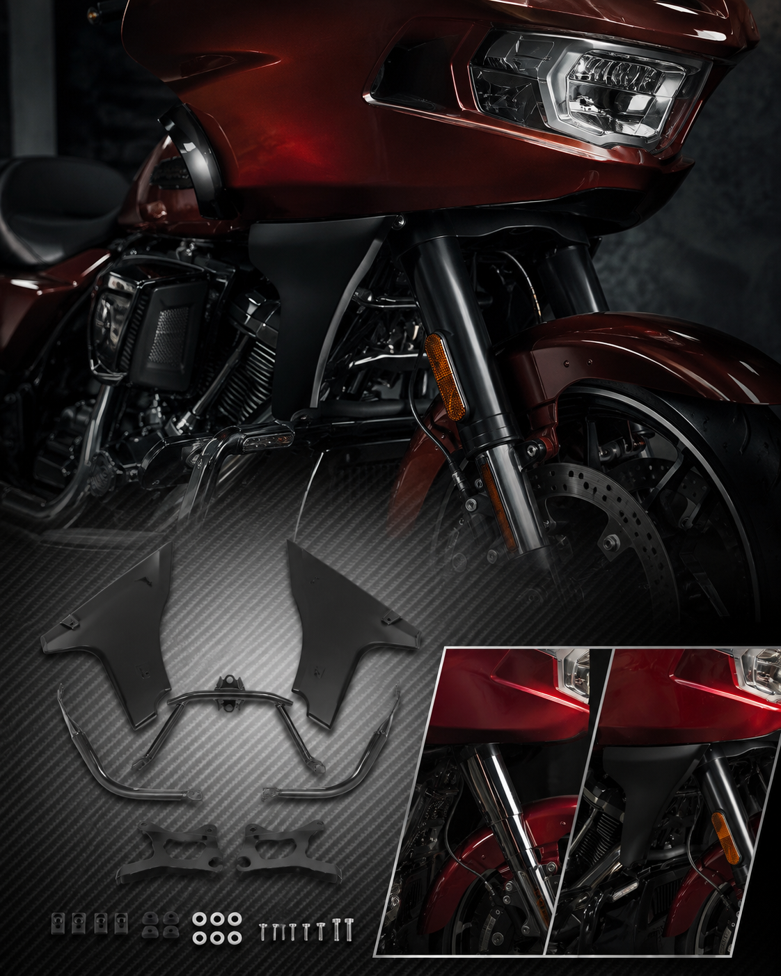 Harley-Davidson Road Glide Seitenverkleidungs-Spoiler-Kit | 2023–2025
