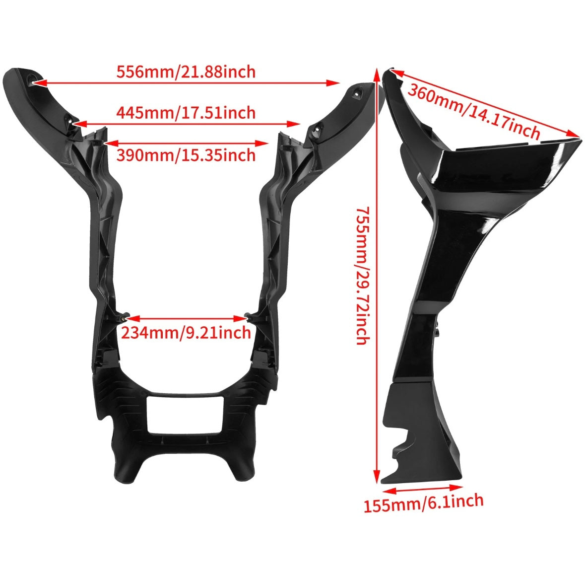 Glanz Schwarz Verkleidung Spoiler Abdeckung Für Harley Touring Road Glide 17-23