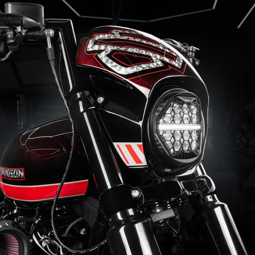 5 3/4" Petek LED Far, Harley Softail FXBB/FXBR/FXLRS için ECE Onaylı