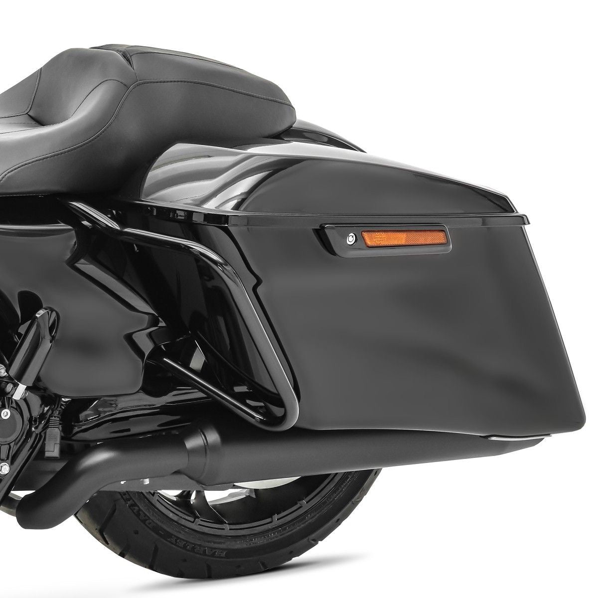 Harley Davidson Touring 14-26 için uygun, koruma demirli, siyah bagaj taşıyıcı